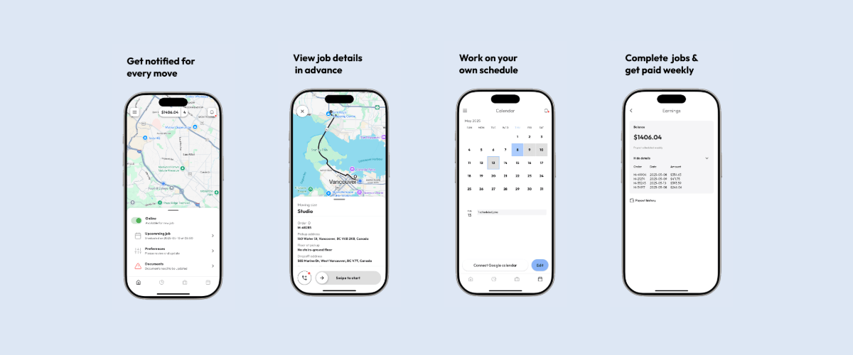 Become a mover with Tingsapp and find jobs, work your way, get paid weekly